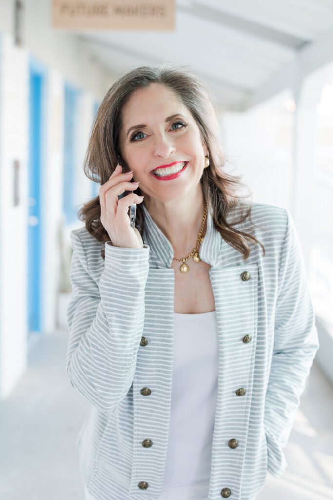 Maureen taking a phone call