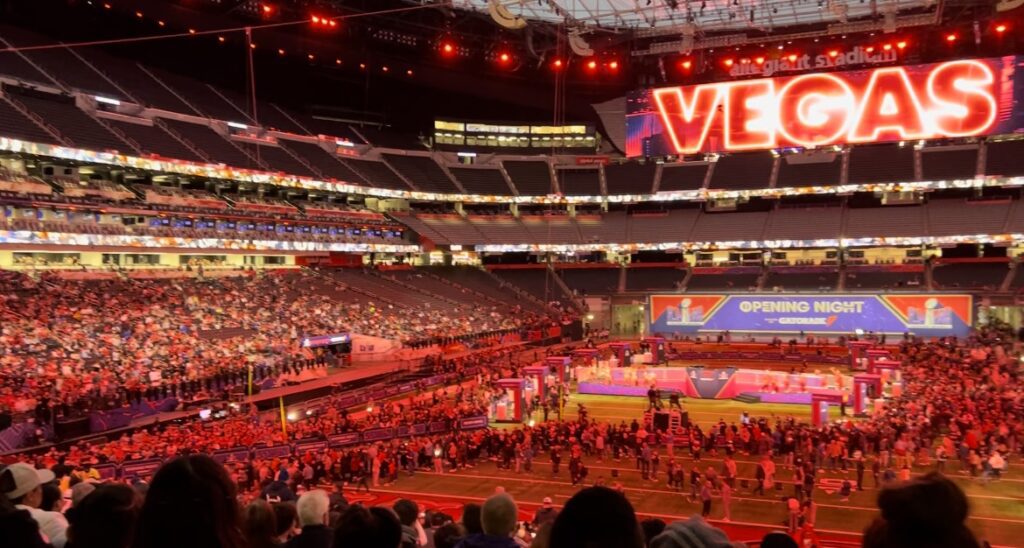 Super Bowl Opening Night inside the stadium