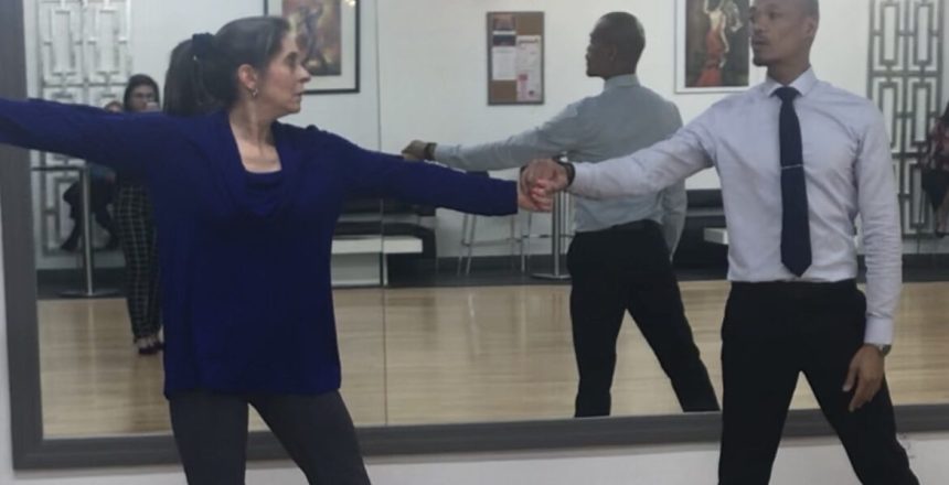 Maureen taking dance lessons