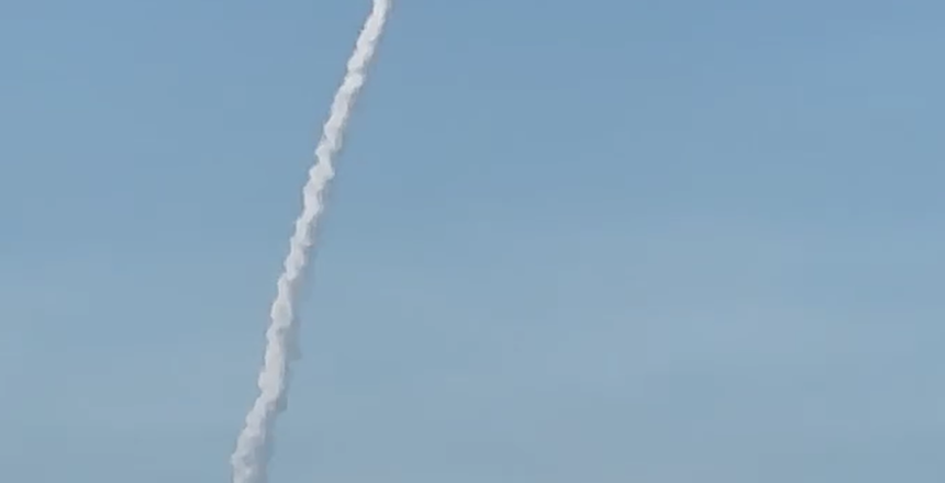 Artemis II rocket launching on its historic crewed mission around the Moon