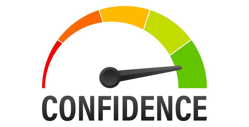 meter gauge on green for confidence